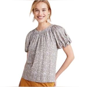 Maeve Anthropologie Puff Sleeve Leopard Top - size XSP